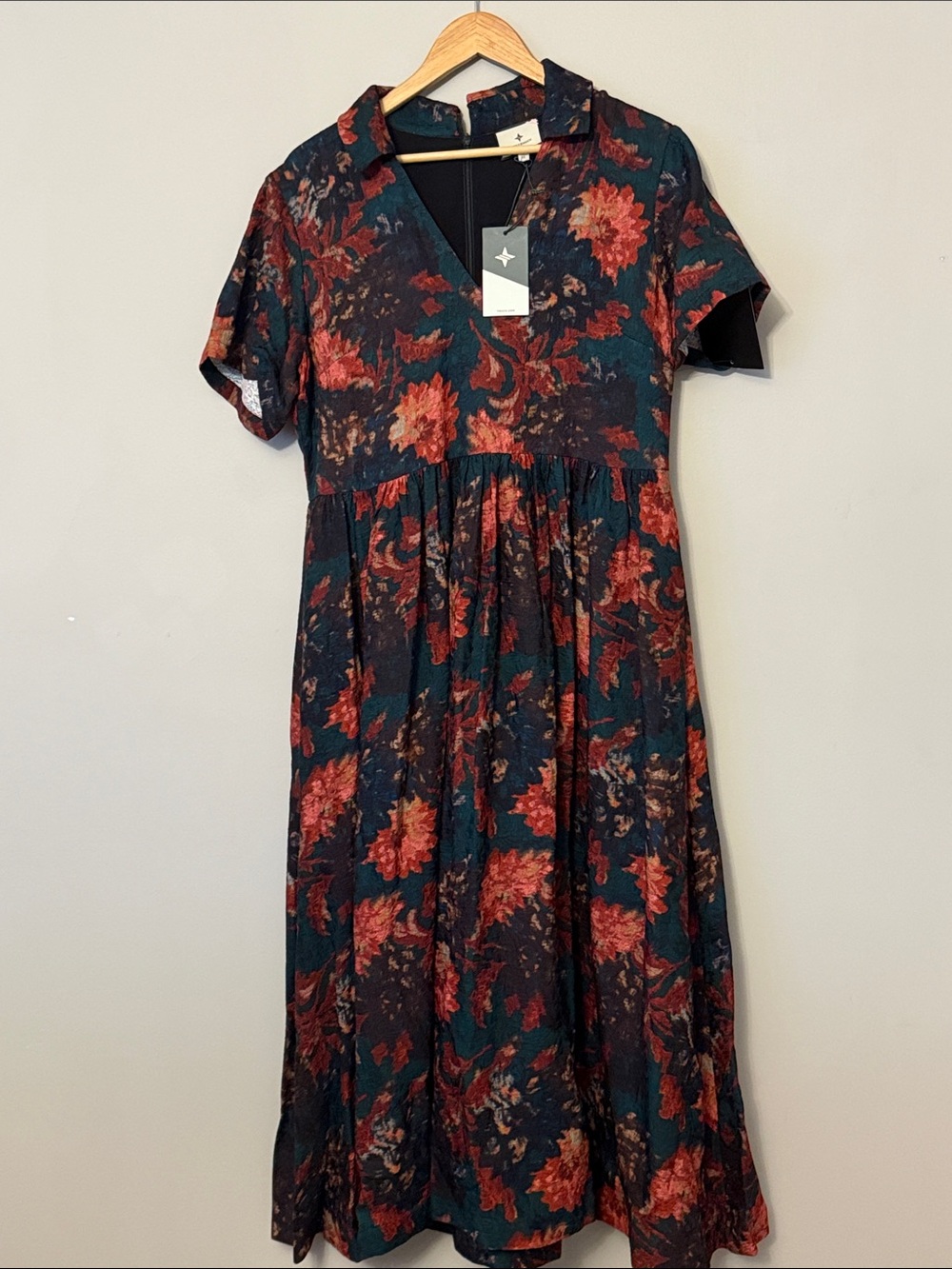 Tuckernuck Persimmon Floral Jacquard Adelaide Midi Dress XL NWT - Picture 3 of 8